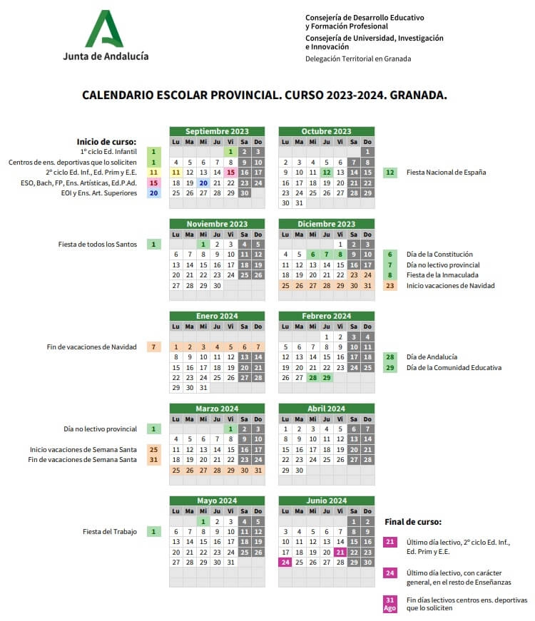 calendario-escolar-2023-2024-granada-junta-de-andalucia